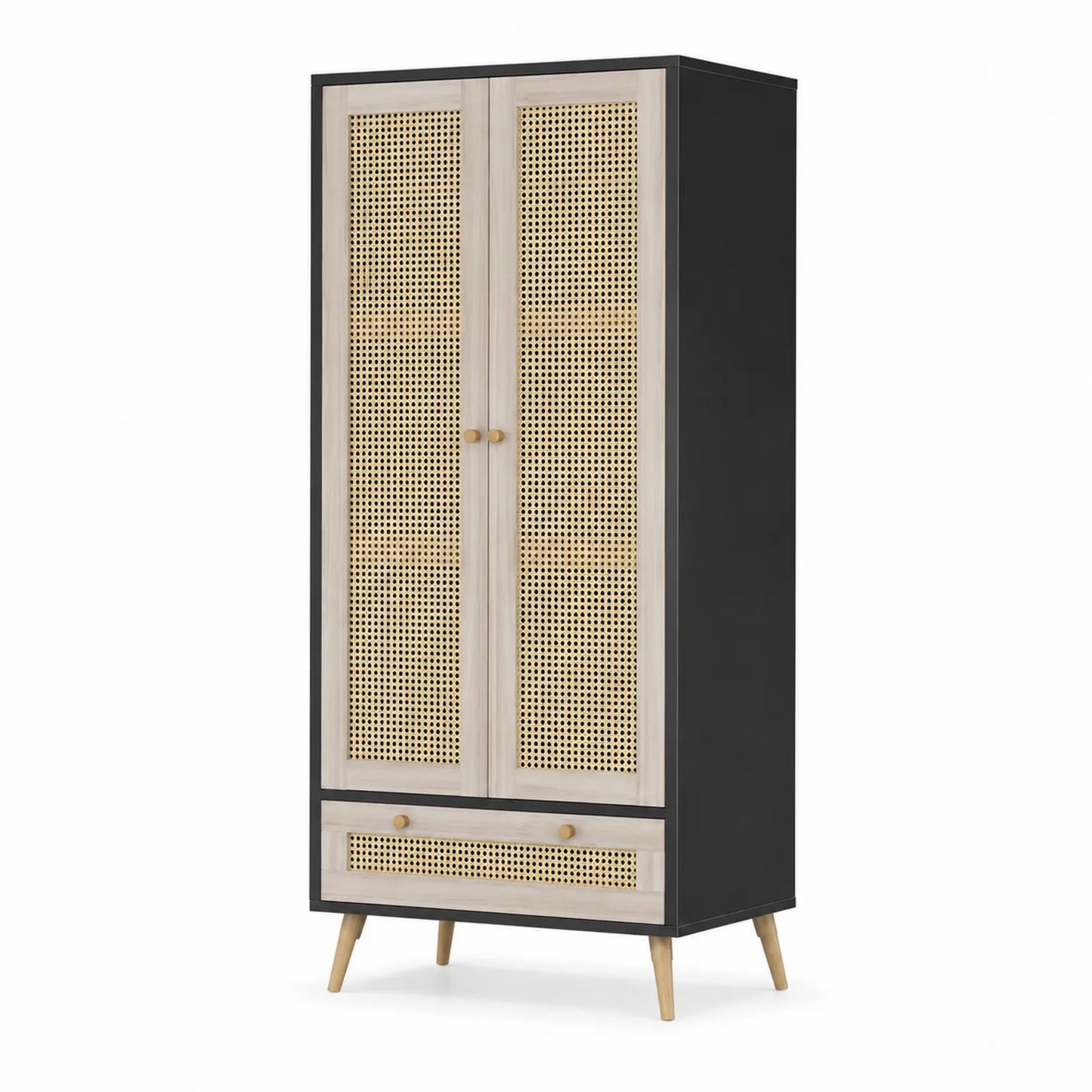 Kleiderschrank Weiß MDF 180x90x50 cm