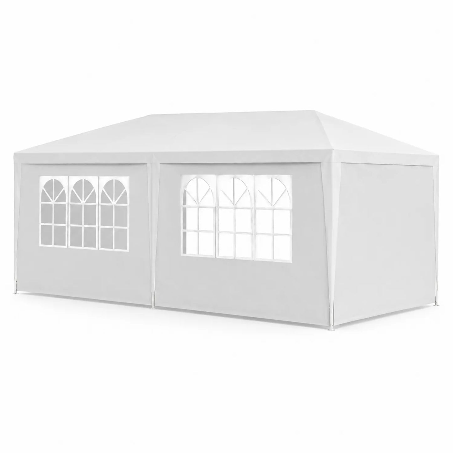 Gartenpavillon mit Polycarbonat-Dach und Stahlrahmen Grau