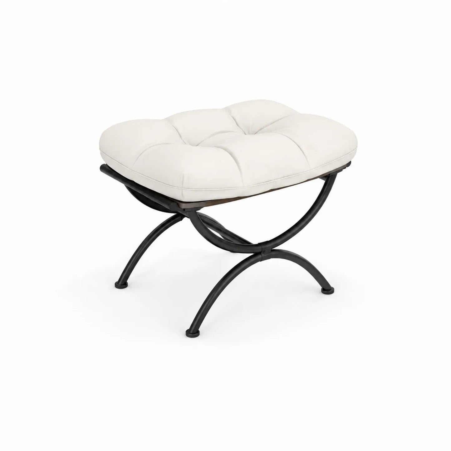 Quadratischer Hocker Grau Stoff 65x65x40 cm