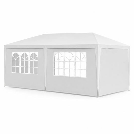 Gartenpavillon mit Polycarbonat-Dach und Stahlrahmen Grau