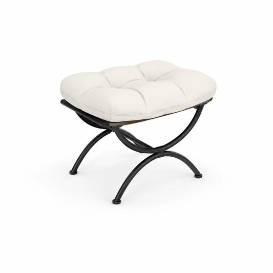 Quadratischer Hocker Grau Stoff 65x65x40 cm