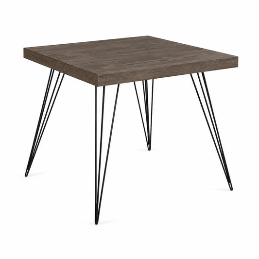Quadratischer Hocker mit Blumenmuster, Leinen, 40x40x45 cm